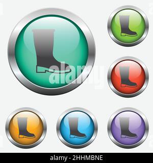 boot glass buttons Stock Vector