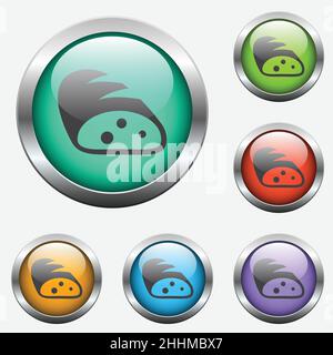 bread glass buttons Stock Vector
