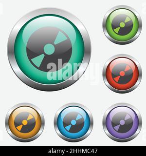cd disk glass buttons Stock Vector