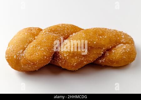 Twisted bread stick on white background Stock Photo