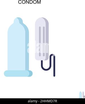 Condom Simple vector icon.Perfect color modern pictogram on editable stroke. Condom icons for your business project Stock Vector