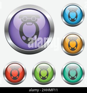 sky train glass buttons Stock Vector