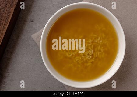 Korean traditional drink made with pumpkin and rice Stock Photo