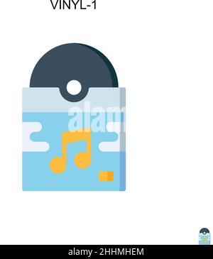 Vinyl-1 Simple vector icon.Perfect color modern pictogram on editable stroke. Vinyl-1 icons for your business project Stock Vector