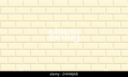 Subway tile background. Beige brick wall pattern for kitchen and bathroom. Vector illustration. Stock Vector