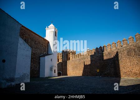 the Castelo de Alandroal in the Village of Alandroal in Alentejo in Portugal.  Portugal, Alandroal, October, 2021 Stock Photo