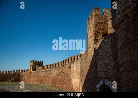 the Castelo de Alandroal in the Village of Alandroal in Alentejo in Portugal.  Portugal, Alandroal, October, 2021 Stock Photo