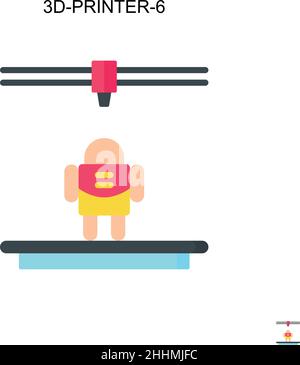 3d-printer-6 Simple vector icon.Perfect color modern pictogram on editable stroke. 3d-printer-6 icons for your business project Stock Vector
