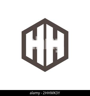 initial logo H H with pentagon shape, monogram logo Stock Vector
