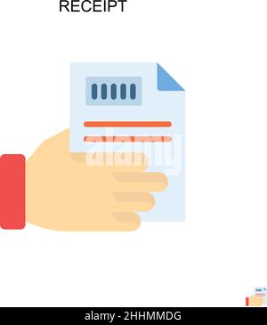Receipt Simple vector icon.Perfect color modern pictogram on editable stroke. Receipt icons for your business project Stock Vector
