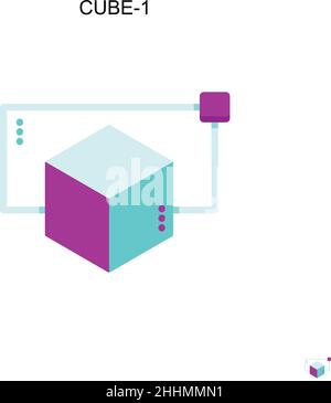 Cube-1 Simple vector icon.Perfect color modern pictogram on editable stroke. Cube-1 icons for your business project Stock Vector