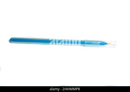 Blue pen isolated on white background Stock Photo