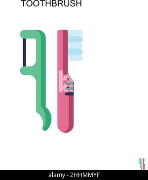 Toothbrush Simple vector icon.Perfect color modern pictogram on editable stroke. Toothbrush icons for your business project Stock Vector
