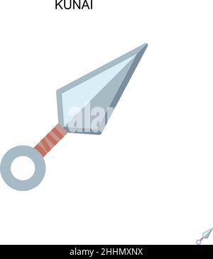 Kunai Simple vector icon.Perfect color modern pictogram on editable stroke. Kunai icons for your business project Stock Vector