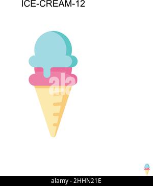 Ice-cream-12 Simple vector icon.Perfect color modern pictogram on editable stroke. Ice-cream-12 icons for your business project Stock Vector