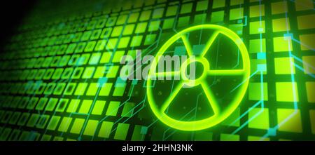 Cyber crime and hacking attack symbols on digital circuit board futuristic background Stock Photo