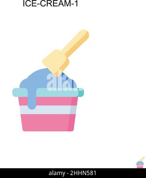 Ice-cream-1 Simple vector icon.Perfect color modern pictogram on editable stroke. Ice-cream-1 icons for your business project Stock Vector