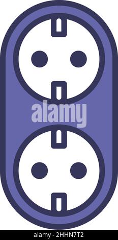 AC Splitter Icon. Editable Bold Outline With Color Fill Design. Vector ...