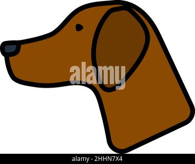 Icon Of Hinting Dog Had. Editable Bold Outline With Color Fill Design. Vector Illustration. Stock Vector