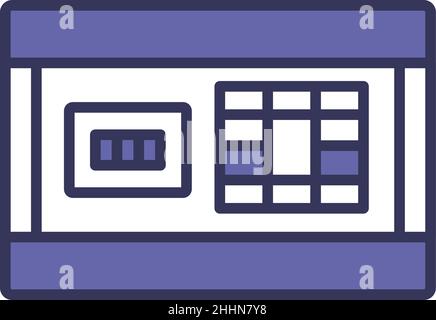 Circuit Breakers Box Icon. Editable Bold Outline With Color Fill Design. Vector Illustration. Stock Vector