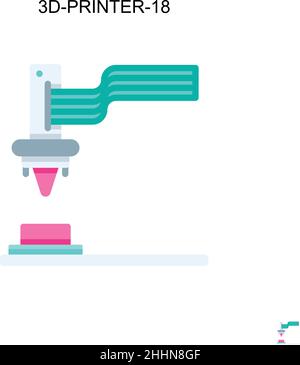 3d-printer-18 Simple vector icon.Perfect color modern pictogram on editable stroke. 3d-printer-18 icons for your business project Stock Vector