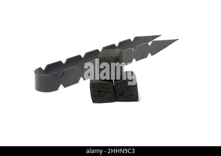 coal tonges isolated on the white Stock Photo