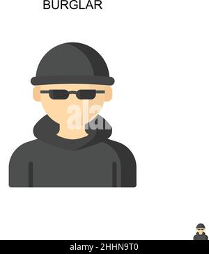 Burglar Simple vector icon.Perfect color modern pictogram on editable stroke. Burglar icons for your business project Stock Vector