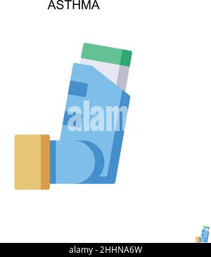 Asthma Simple vector icon.Perfect color modern pictogram on editable stroke. Asthma icons for your business project Stock Vector