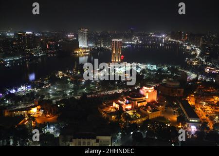 Cairo. 24th Jan, 2022. Photo taken on Jan. 24, 2022 shows the night view of Cairo, Egypt. Credit: Sui Xiankai/Xinhua/Alamy Live News Stock Photo