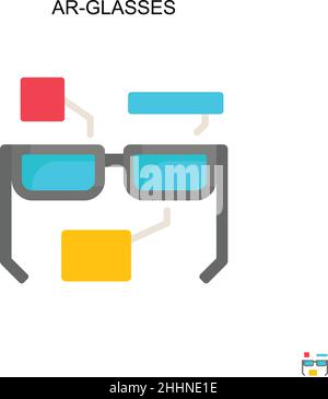 Ar-glasses Simple vector icon.Perfect color modern pictogram on editable stroke. Ar-glasses icons for your business project Stock Vector