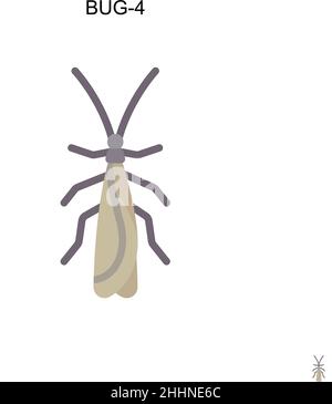 Bug-4 Simple vector icon.Perfect color modern pictogram on editable stroke. Bug-4 icons for your business project Stock Vector