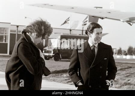 Princess Diana and Prince Charles leaving for Aberdeen from Heathrow ...