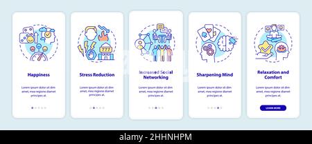 Gambling positive traits onboarding mobile app screen Stock Vector