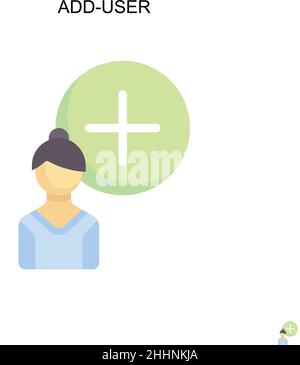 Add-user Simple vector icon.Perfect color modern pictogram on editable stroke. Add-user icons for your business project Stock Vector