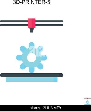 3d-printer-5 Simple vector icon.Perfect color modern pictogram on editable stroke. 3d-printer-5 icons for your business project Stock Vector