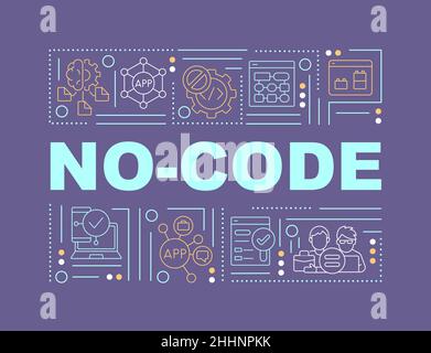 No code word concepts purple banner Stock Vector