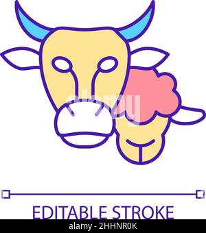 Livestock RGB color icon Stock Vector
