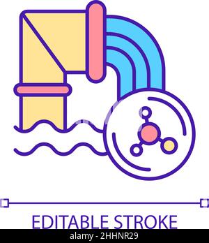 Water pollution RGB color icon Stock Vector