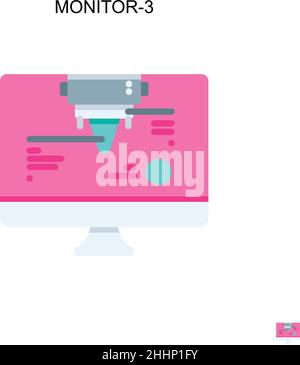 Three monitor with empty black display, realistic set device screen ...