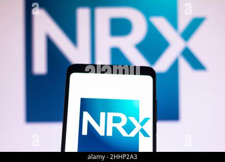In this photo illustration, the NRX logo is seen displayed on the ...