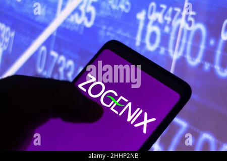 Brazil. 25th Jan, 2022. In this photo illustration, the Zogenix logo seen displayed on a smartphone screen. (Photo by Rafael Henrique/SOPA Images/Sipa USA) Credit: Sipa USA/Alamy Live News Stock Photo
