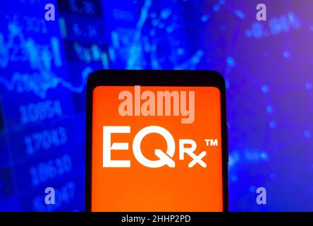 Brazil. 25th Jan, 2022. In this photo illustration, the EQRx logo seen displayed on a smartphone screen. (Photo by Rafael Henrique/SOPA Images/Sipa USA) Credit: Sipa USA/Alamy Live News Stock Photo