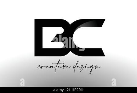 BC Letter Logo Design with Elegant Minimalist Look.BC Icon vector with creative design modern look in black and white vector Illustration. Stock Vector