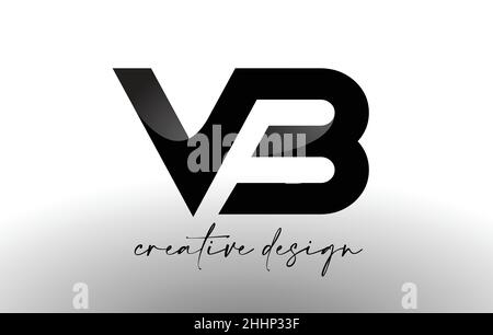 VB V B Logo Design with Black and White Creative Icon Text Letter ...