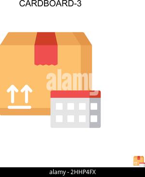Cardboard-3 Simple vector icon.Perfect color modern pictogram on editable stroke. Cardboard-3 icons for your business project Stock Vector