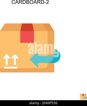 Cardboard-2 Simple vector icon.Perfect color modern pictogram on editable stroke. Cardboard-2 icons for your business project Stock Vector