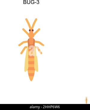 Bug-3 Simple vector icon.Perfect color modern pictogram on editable stroke. Bug-3 icons for your business project Stock Vector