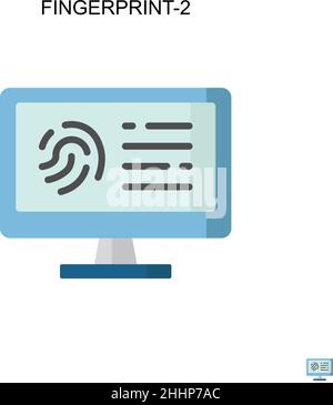 Fingerprint-2 Simple vector icon.Perfect color modern pictogram on editable stroke. Fingerprint-2 icons for your business project Stock Vector
