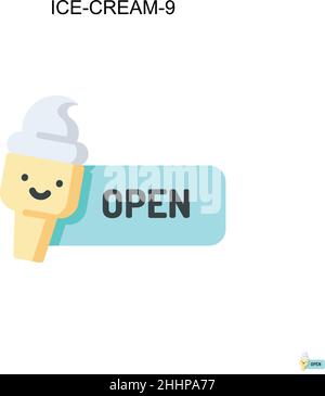 Ice-cream-9 Simple vector icon.Perfect color modern pictogram on editable stroke. Ice-cream-9 icons for your business project Stock Vector