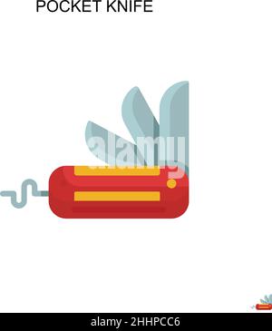 Pocket knife Simple vector icon.Perfect color modern pictogram on editable stroke. Pocket knife icons for your business project Stock Vector